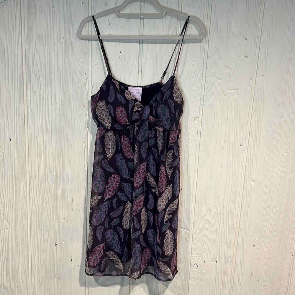 Romeo & Juliet Couture Purple Feather Dress, Size L
